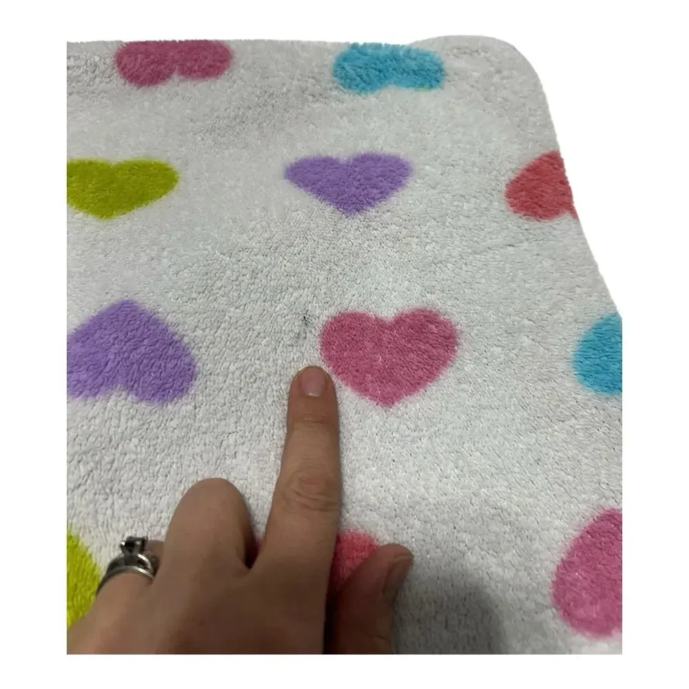 Baby Starters White Heart Blanket Fleece Colorful Pink Purple Green Blue